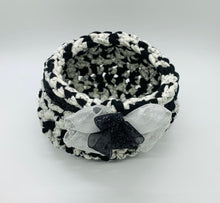 Load image into Gallery viewer, Black/White Crocheted Basket/Bowl