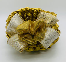 Load image into Gallery viewer, Gold Lamé Crocheted Basket/Bowl