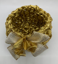 Load image into Gallery viewer, Gold Lamé Crocheted Basket/Bowl