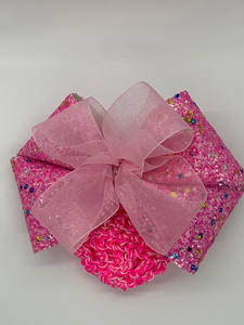 Glitter pink and soft pink bow