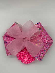 Glitter pink and soft pink bow